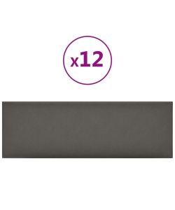 Pannelli Murali 12 pz Grigi 90x30 cm in Similpelle 3,24 mq