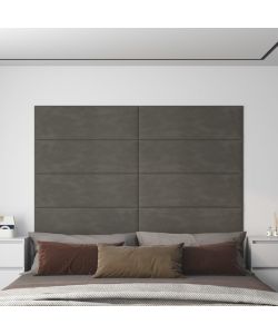 Pannelli Murali 12 pz Grigio Scuro 90x30 cm Velluto 3,24 mq