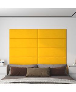 Pannelli Murali 12 pz Gialli 90x30 cm Velluto 3,24 mq