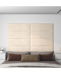 Pannelli Murali 12 pz Crema 90x30 cm Velluto 3,24 mq