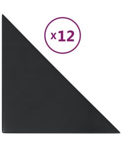 Pannelli Murali 12 pz Neri 30x30 cm in Similpelle 0,54 mq
