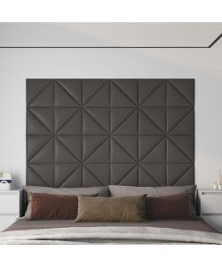 Pannelli Murali 12 pz Grigi 30x30 cm in Similpelle 0,54 mq