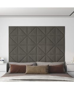 Pannelli Murali 12 pz Grigio Scuro 30x30 cm in Velluto 0,54 mq