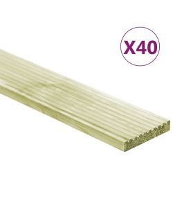 Tavole Pavimento 40 pz 5,8 mq 1m Legno Massello Pino Impregnato