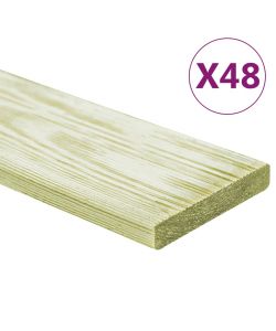 Tavole Pavimento 48pz 5,76 mq 1m Legno Massello Pino Impregnato