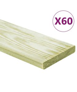 Tavole Pavimento 60 pz 7,2 mq 1m Legno Massello Pino Impregnato
