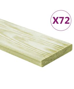 Tavole Pavimento 72pz 8,64 mq 1m Legno Massello Pino Impregnato