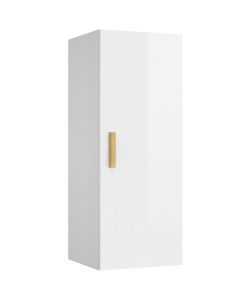 vidaXL Mobile Parete Bianco Lucido 34,5x34x90 cm in Legno Multistrato - Armadietto a Muro per Spazi Limitati - Scaffali e Mensole