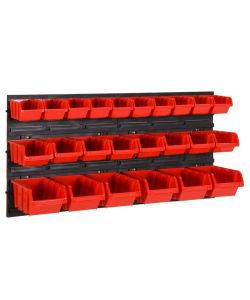  Set da Officina 26 pz Rosso e Nero 77x39 cm in Polipropilene