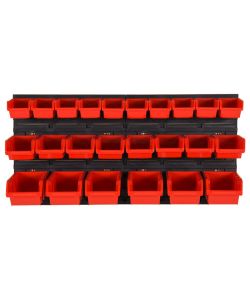  Set da Officina 26 pz Rosso e Nero 77x39 cm in Polipropilene