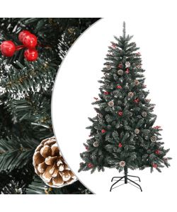 Albero di Natale Artificiale con Base Verde 150 cm PVC