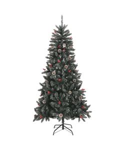 Albero di Natale Artificiale con Base Verde 210 cm PVC