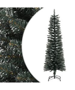 Albero di Natale Artificiale Sottile con Base Verde 150 cm PVC