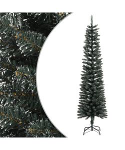 Albero di Natale Artificiale Sottile con Base Verde 180 cm PVC