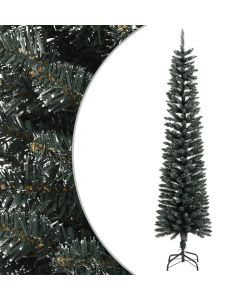 Albero di Natale Artificiale Sottile con Base Verde 240 cm PVC