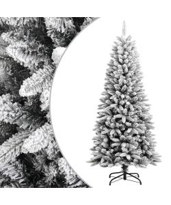 Albero di Natale Artificiale con Neve Floccata 150 cm PVC e PE