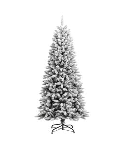 Albero di Natale Artificiale con Neve Floccata 150 cm PVC e PE