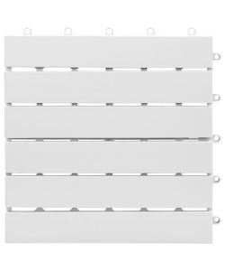 Piastrelle Esterni 30 pz Bianche 30x30 cm Legno Massello Acacia