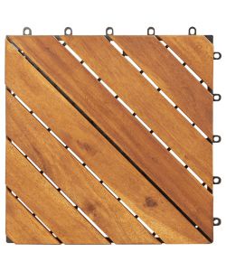 Piastrelle Esterni 20 pz Marroni 30x30 cm Legno Massello Acacia
