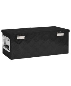  Contenitore Portaoggetti Nero 60x23,5x23 cm in Alluminio