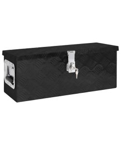  Contenitore Portaoggetti Nero 60x23,5x23 cm in Alluminio