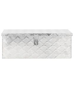  Contenitore Portaoggetti Argento 70x31x27 cm in Alluminio