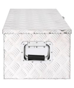  Contenitore Portaoggetti Argento 80x39x30 cm in Alluminio