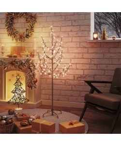 Albero di Ciliegio con 84 LED Bianco Caldo 120 cm