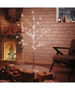 Betulla con LED Bianco Caldo 48 LED 120 cm