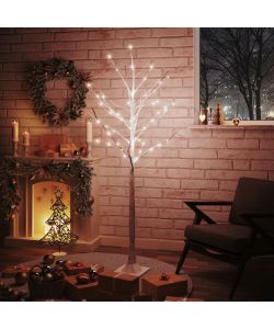 Betulla con LED Bianco Caldo 96 LED 180 cm