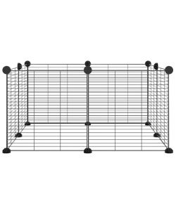 Gabbia per Animali Domestici 8 Pannelli Nero 35x35 cm Acciaio