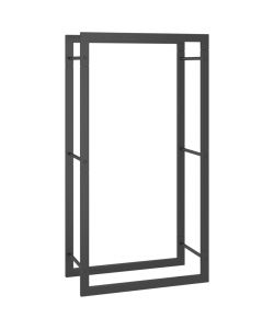 Portalegna Nero Opaco 50x28x94 cm Acciaio