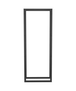 Portalegna Nero Opaco 50x28x132 cm in Acciaio