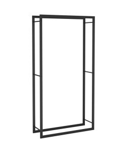 Portalegna Nero Opaco 80x28x154 cm in Acciaio