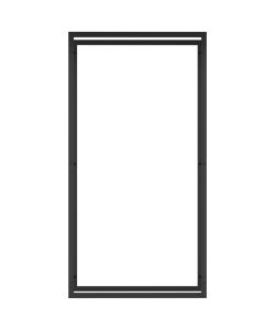Portalegna Nero Opaco 80x28x154 cm in Acciaio