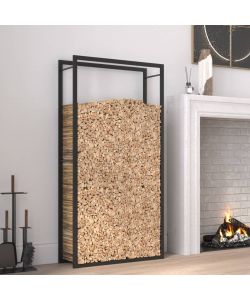 Portalegna Nero Opaco 80x28x154 cm in Acciaio