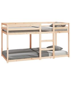 vidaXL Letto a Castello in Legno Massello di Pino Marrone - 90x200 cm