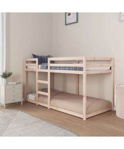 vidaXL Letto a Castello in Legno Massello di Pino Marrone - 90x200 cm