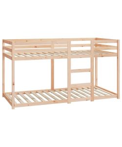 vidaXL Letto a Castello in Legno Massello di Pino Marrone - 90x200 cm