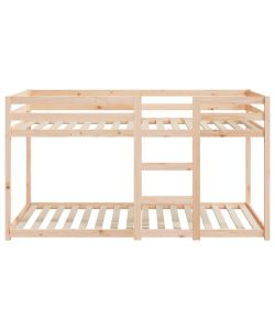vidaXL Letto a Castello in Legno Massello di Pino Marrone - 90x200 cm