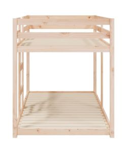 vidaXL Letto a Castello in Legno Massello di Pino Marrone - 90x200 cm
