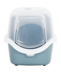 Lettiera per Gatti con Copertura Bianco e Blu 56x40x40 cm in PP 171793