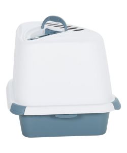 Lettiera per Gatti Bianca e Blu 56x40x40 cm PP
