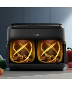 Philips Friggitrice ad aria doppio cestello 7,1 L nera - 2450 W
