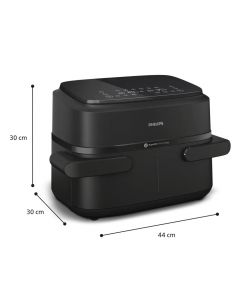 Philips Friggitrice ad aria doppio cestello 7,1 L nera - 2450 W