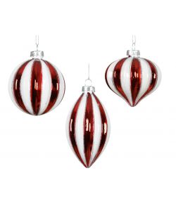 Decoris Pallina di Natale in Vetro Rossa Elegante - 8cm
