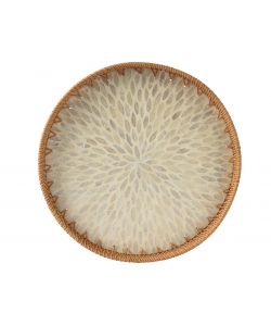 Vassoio in rattan intrecciato