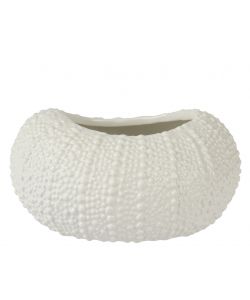 Kaemingk Vaso decorativo ceramica bianco 15x19xH10 cm riccio di mare
