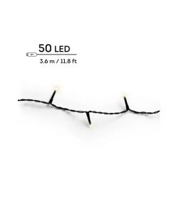 Lumineo Luci Stringa LED 50 Warm White 3,6 m Nero Ricaricabile Interno Esterno
