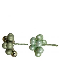 Decoris Palline di Vetro Verde su Filo - 2cm